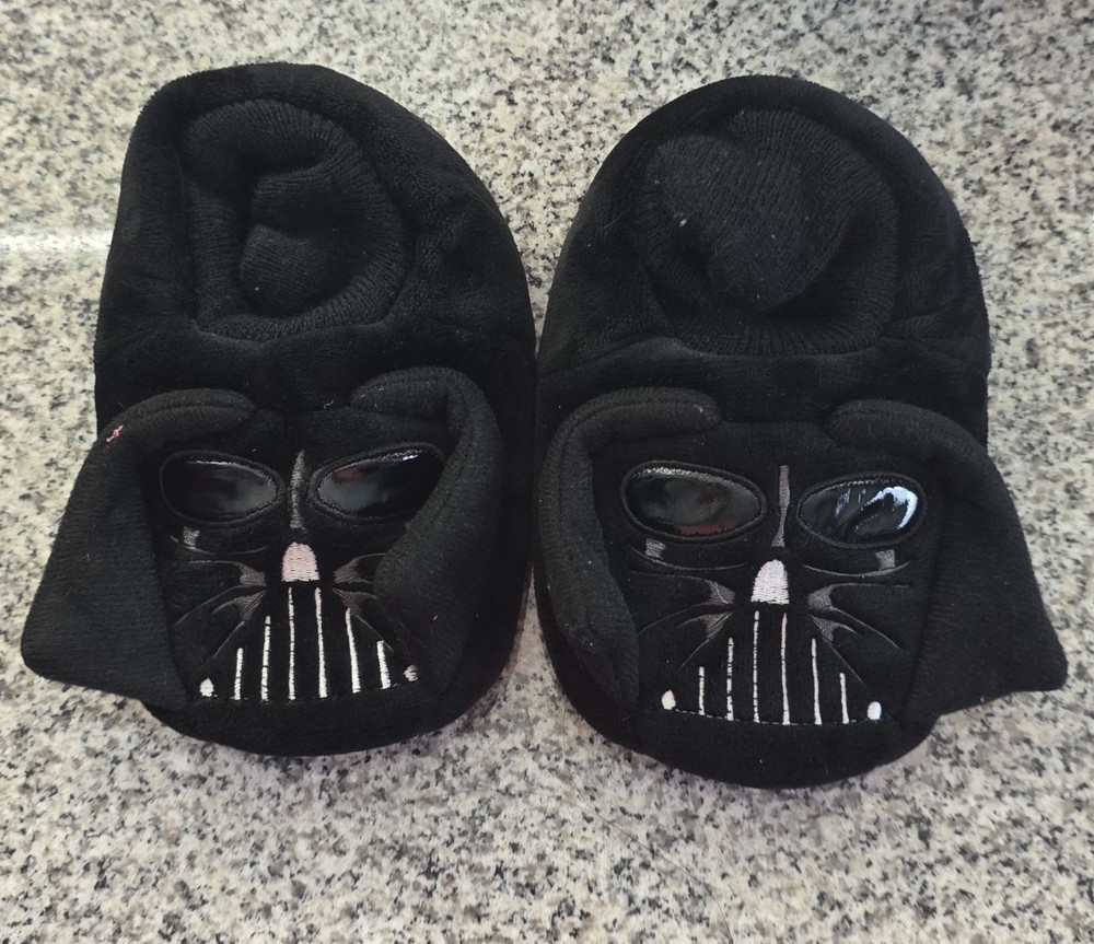 STAR WARS Little Kids Indoor Darth Vader Costume Cosplay Slippers Black Size 7/8
