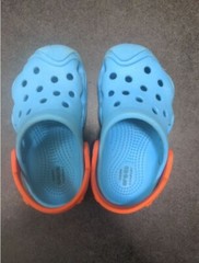 CROCS Iconic Blue Orange Iconic Comfort Clogs Size 7 Toddler Baby Kids