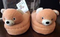 teddy bear bath slippers in original package old storestock