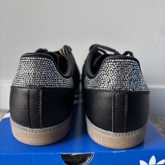 Adidas Samba OG J Rhinestone Black Silver KK1974 Size 5.5 New Authentic