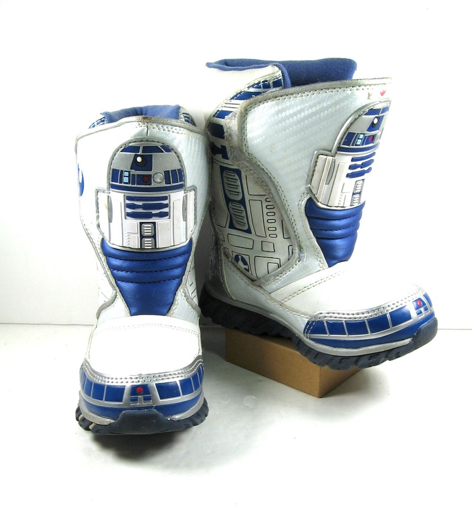 Star Wars R2D2 Light Up Kid Snow Winter Boots Child Robot Toddler Size 8