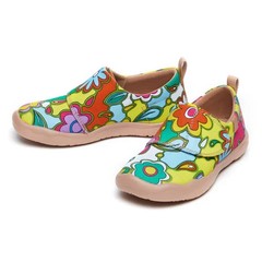 Kid Size UIN Slip On Shoes Canvas Comfortable Loafers „Floral Party“