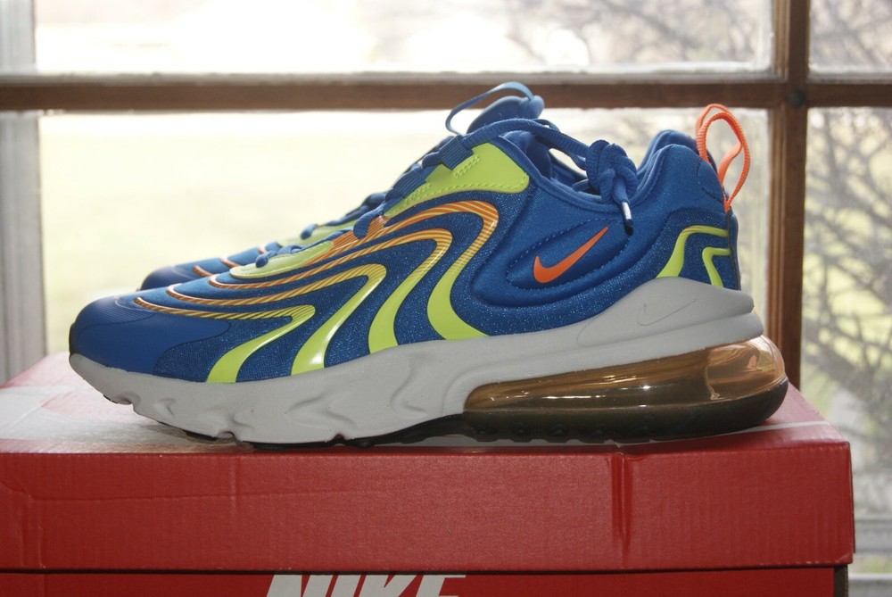 Youth Kids Nike Air Max 270 React Eng (GS) Sz 6 Y (CD6870 401) Soar Orange Volt