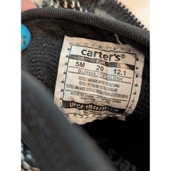 Carters Kids Toddler Black High Top Boots Side Zip Lug Sole Shoes Size 5