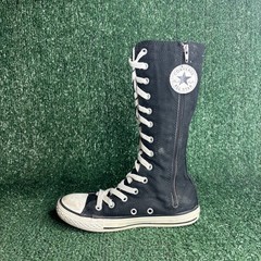 Converse Chuck Taylor XX-Hi Knee High Zip Canvas Emo Goth Sneaker Black Junior 1