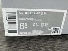 Nike AIR Force 1 LV8 2 AF1 Split Silver White Black 6.5Y DZ2660 001