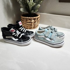 Vans Off The Wall Sk8 Mid Black + Blue Shoes Size 8