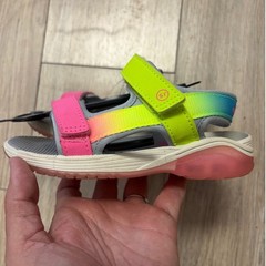 Stride Rite 360 Asher Kids Light Up Sandals Neon Pink Green Blue Size 10M