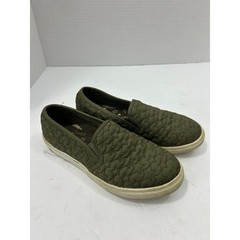 Cat & Jack Quilted Star Slip On Sneakers 4 Olive Green Low Top Gorpcore Casual