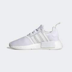 Size 6- Adidas NMD_R1 Refined Shoes Kids, White/White/Grey.