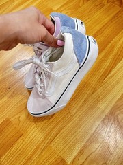VANS Old Skool Teens Low Top Suede Sneakers Lace Up Purple White Blue