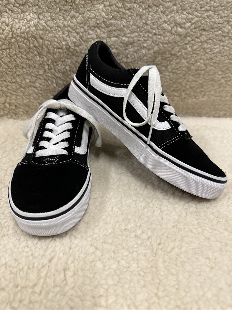 VANS Old Skool Overt Comfy Cush Black/White US Size 2 Youth Unisex NWOB NWOT