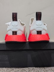 Size 5 Youth Unisex Adidas NMD_R1 J White/Red Lace Up Athletic Shoes EF5860