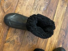 Bogs Prairie Solid Black Leather Rubber Rebound Waterproof Rain Winter Pull On
