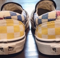 LIMITED EDITION!!!! Vans sparkly checkerboard slip-on shoes size 6