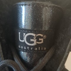 UGG Australia Kids Black Leather Lace-Up Snow Boots US 2 EU 32 M 1001964