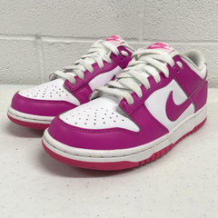 Nike Dunk Low GS Pink/White Leather Low Top Sneakers Youth Size 6Y / Womens 7.5