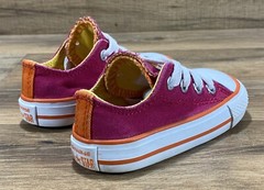 Converse Chuck Taylor All Star Double Tongue Raspberry Orange Boys Girls 4 EUC