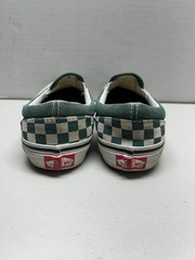Vans Classic Slip On Shoes Youth 2.5 Green White Checkerboard Skate Kids