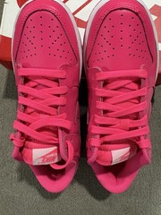 Nike Dunk Low Sneaker Pink White Logo Unisex Kids Basketball 5Y US AT-2/AD-9085