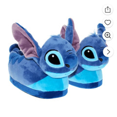 NEW HappyFeet Disney Lilo & Stitch Character Slippers Plush 3D Ears Size 5/6 Sma
