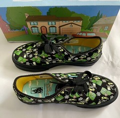 Vans The Simpsons Glow in Dark Bart Toddler Sz 1 Skateboard Skeleton Atom