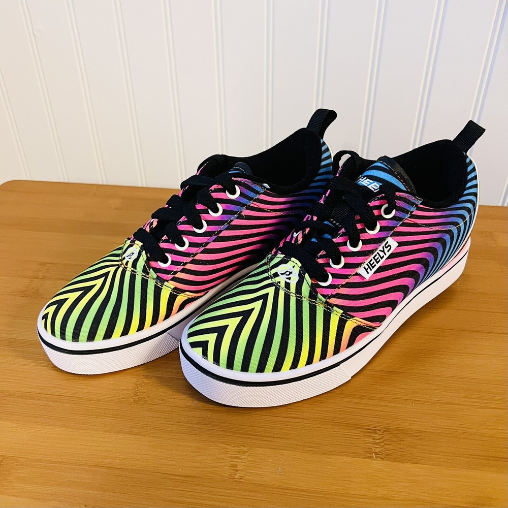 Heelys PRO 20 PRINTS BLACK RAINBOW Zebra Print Skate Rolling Shoe Women 5 YTH 4