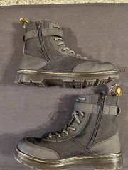 Dr. Martens Combs Tech Y Black Kids Ankle Combat Boots Zip US 5 UK 4 EU 37