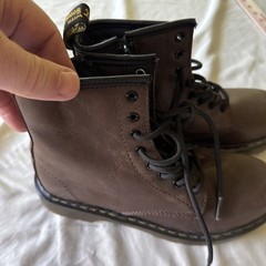 Size US 3 Dr Doc Martens Delaney Kids Boots Leather Uppers side zipper brown