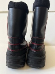 The North Face Pull On Snow Boots Unisex US 4 Black Red Waterproof Insulated