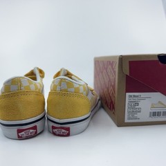 Vans Toddler Old Skool V Checkerboard Skate Sneakers Yellow / White 10 Kids Shoe