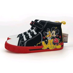 Disney Junior Mickey Mouse & Pluto High top Zip Sneakers Toddler Sz 12 Hook & Lp
