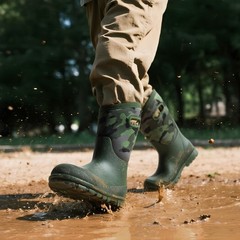 Boys Kids Waterproof Boots Outdoor Warm Lined Rain Snow Winter Mud Boots