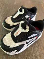 Airmax Nikes Toddler 6.5 Hook & Loop Closure Logo Black White CW1629-100