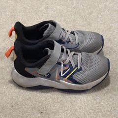 New Balance Rave Run V2 Size 1 Navy Orange Kids Casual YTRAVGN2 Athletic Shoes