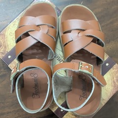 Footmates Wave Brown Leather Strappy Buckle Sandals Unisex Kids US 12 M