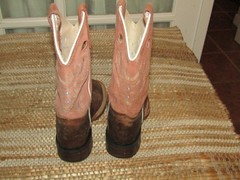 Cody James Inlay BBSC1943 Brown Pull On Square Toe Western Boots Kids Size 10