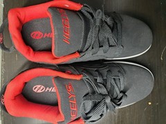 Heelys Voyager Black Red Unisex Kids Sneaker US 8 EU 40.5 Lace Up Wheels