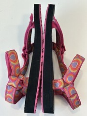 Teva Original Universal Youth Size 5 Pink Adjustable Hike Water Sandal Bubbles