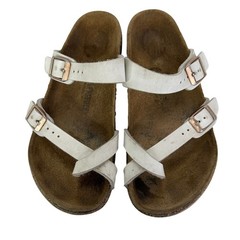 Birkenstock Mayari Kids White Pearlescent Birko-Flor Sandals Size 30 Rose Gold