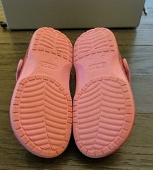 Crocs Classic Clog Pink Glitter Slip-On Clogs Heel Strap Unisex Kids US 13