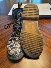 Doc Martens Floral Side Zip Boots Kids Size 3 /Uk 2/EU 34