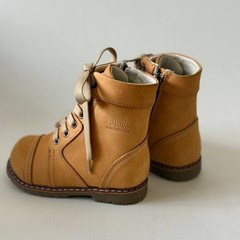 Orthobe Kids Camel Yellow Nubuck Boots EU 20 US 5 | Lace-Up & Zipper Orthopedic