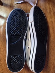 Converse SZ 5 All Star Smooth Silver Low Tops 553336C So Cute!! NEW