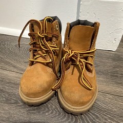 Timberland Kids Waterproof Leather Lace-Up Ankle Boots Tan Size 6 (toddler size)
