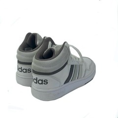 Adidas Hoops 3.0 Mid Unisex Kids Basketball Sneakers Cloud White Grey Size 3.5