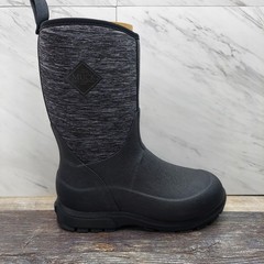 Muck Boots Kids Element Tall Black Heathered Rubber Neoprene Waterproof Size 3