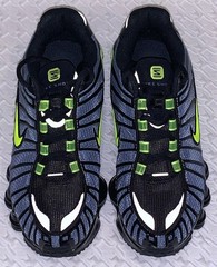 NIKE Shox TL Blue Black Volt Silver Run Walk Sneakers Shoes Mens Youth Kids Sz 4