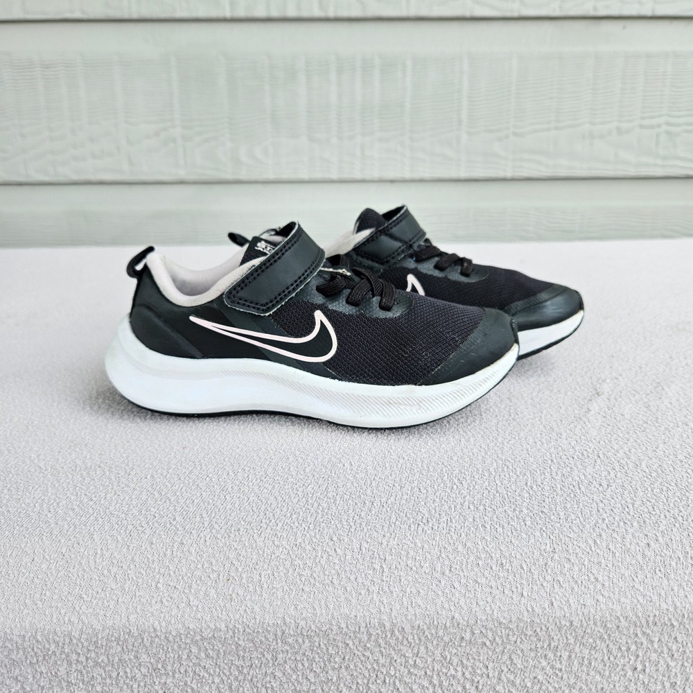 Nike Star Runner 3 Hook & Loop Sneaker SZ 11C Black Pink Athletic DA2777-002