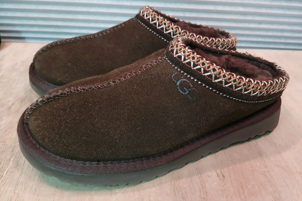 UGG Tasman II Slipper Cocoa Brown Suede Kids Sz 4 F1901D